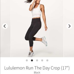 lululemon run the day crop leggings / tights